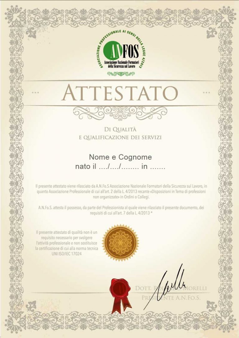 Attestato Di Qualit E Di Qualificazione Professionale Dei Servizi attestato-di-qualit-e-di-qualificazione-professionale-dei-servizi
